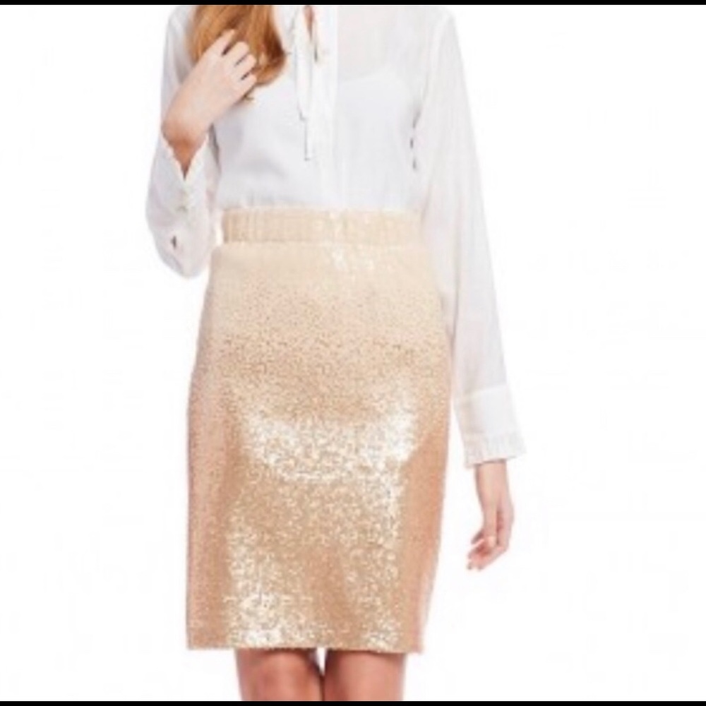 Cream ombré sequin skirt with elastic band
